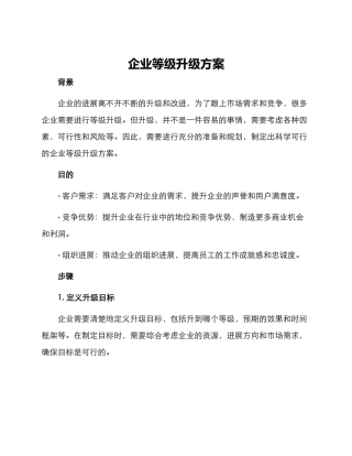 企业等级升级方案