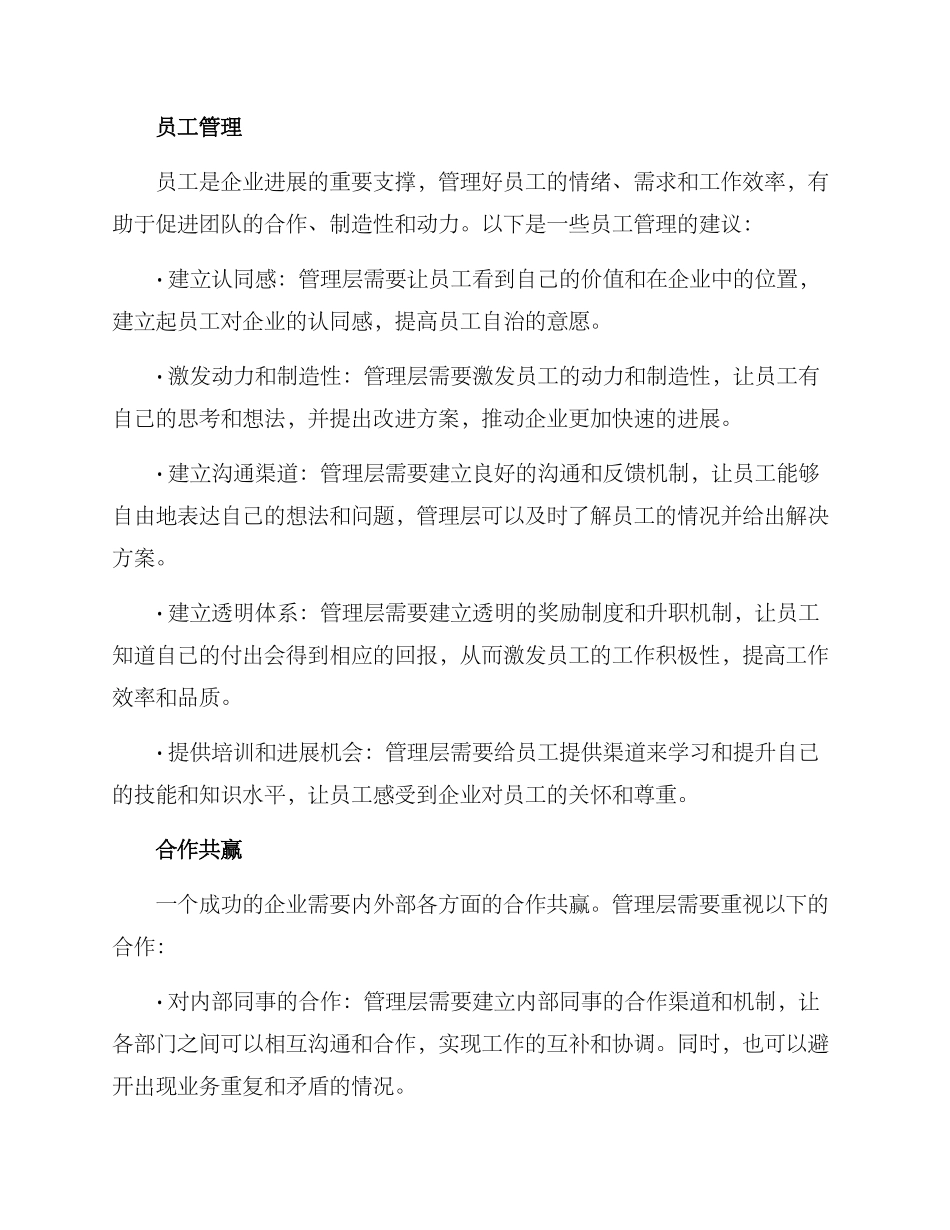 企业管理层工作方案_第2页