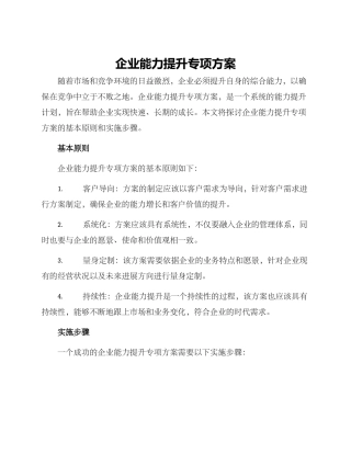 企业能力提升专项方案