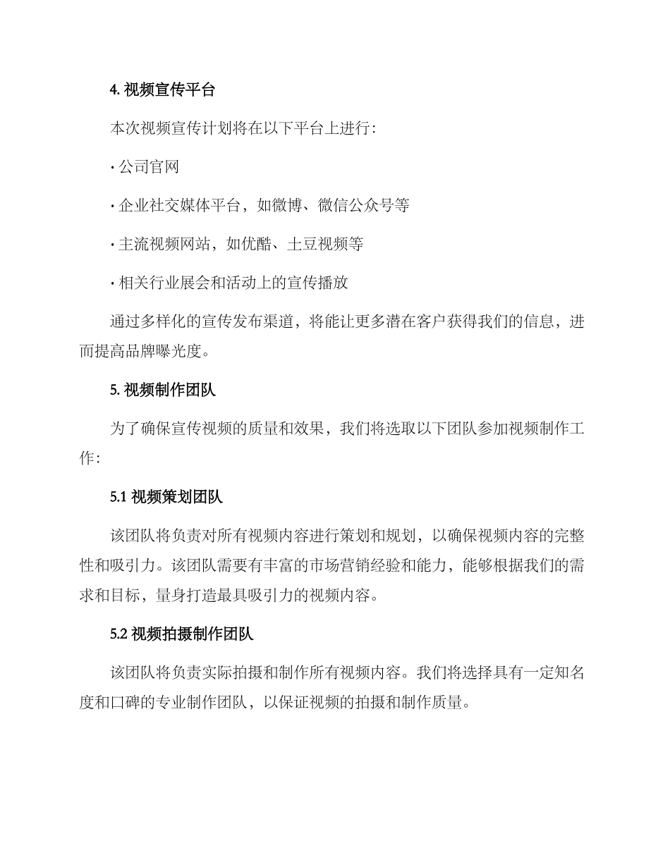 企业视频宣传计划方案_第2页