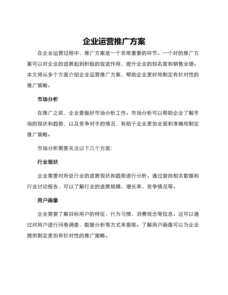企业运营推广方案_第1页