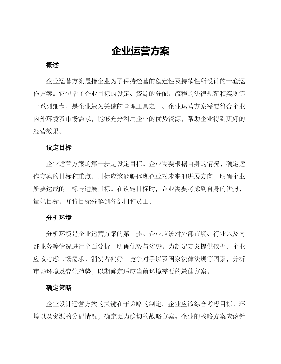 企业运营方案_第1页