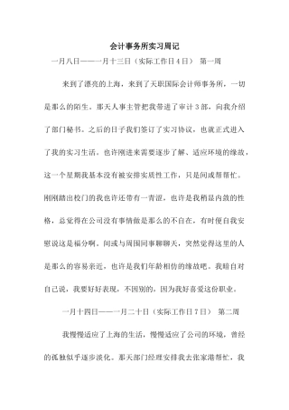会计事务所实习周记