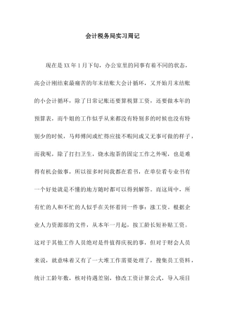 会计税务局实习周记