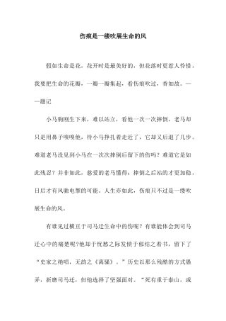 伤痕是一缕吹展生命的风