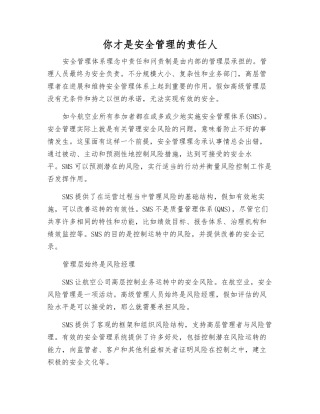 你才是安全管理的责任人