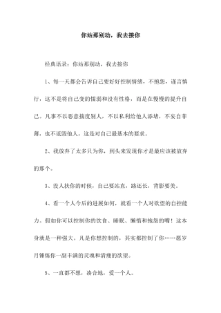 你站那别动-我去接你