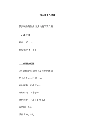保安装备八件套