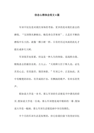信念心得体会范文4篇