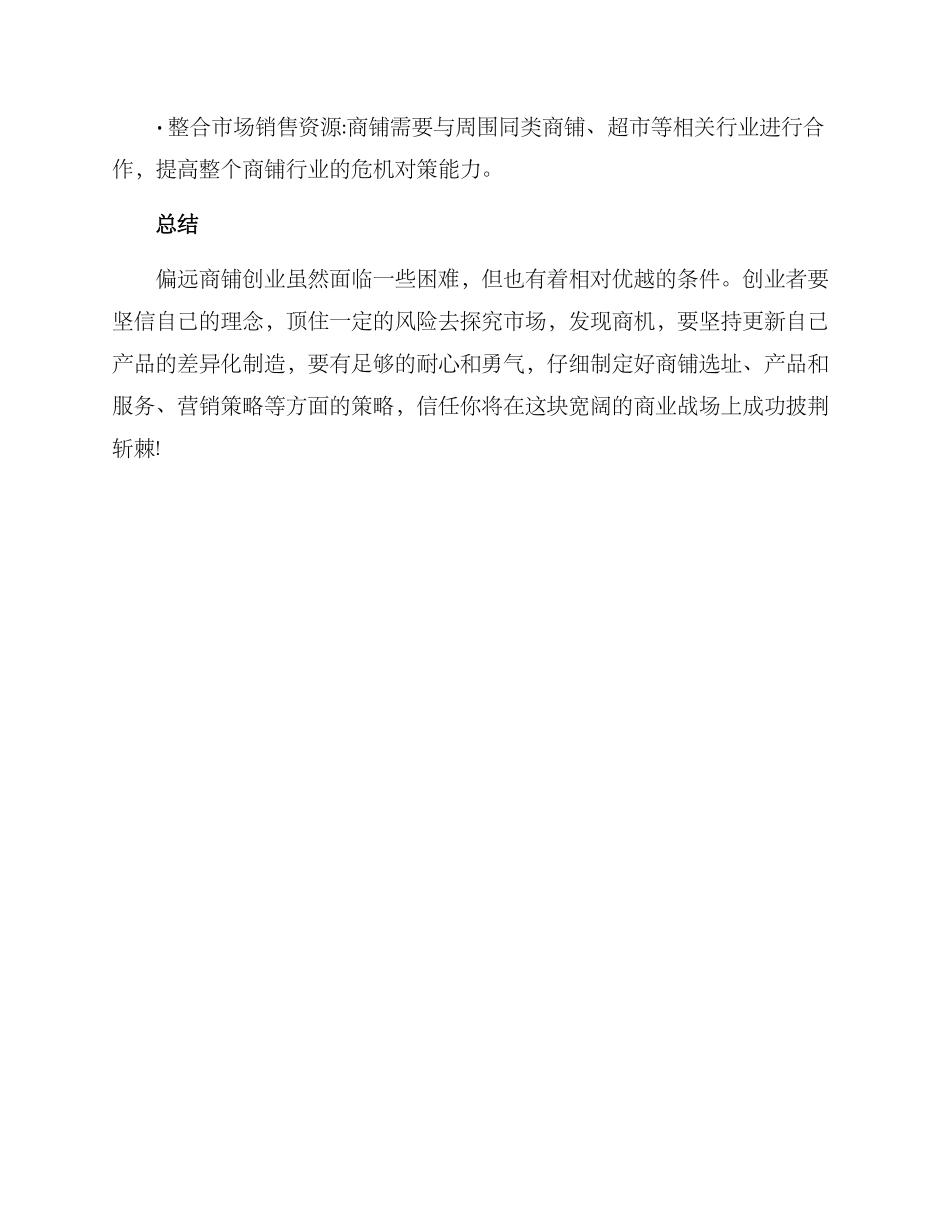 偏远商铺创业方案_第3页