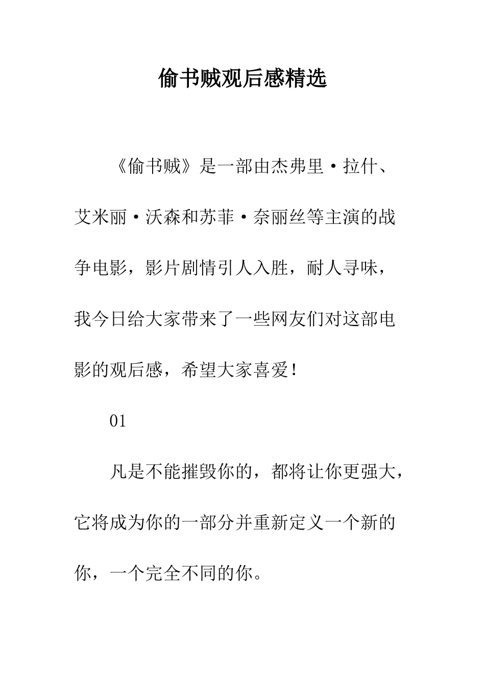 偷书贼观后感精选_第1页