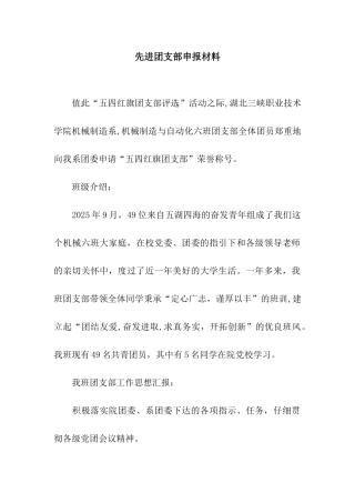 先进团支部申报材料