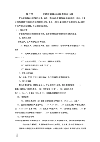 肝衰竭的诊断