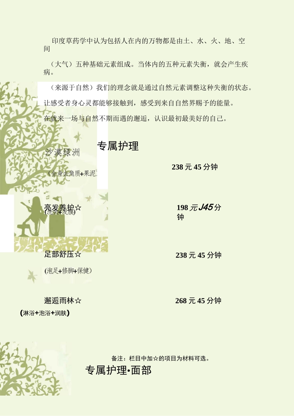 美容院SPA会所价格表设定_第3页