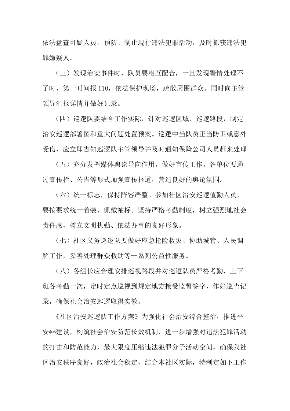 治安巡逻方案范文_第3页