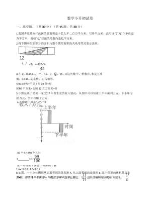 浙江省杭州市余杭区数学小升初试卷