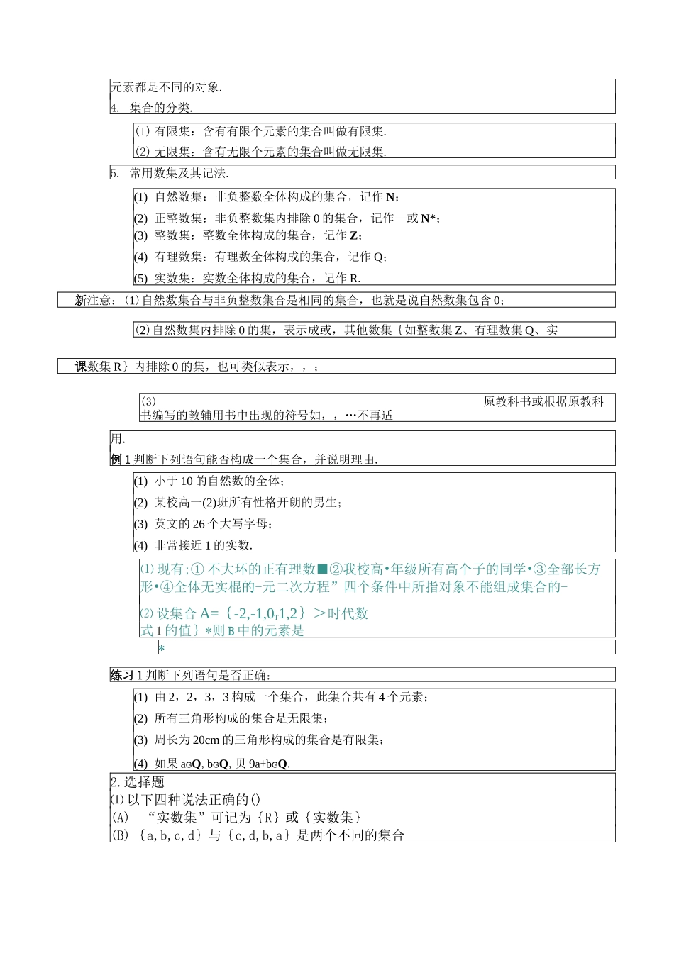 高一数学集合课程教案_第2页