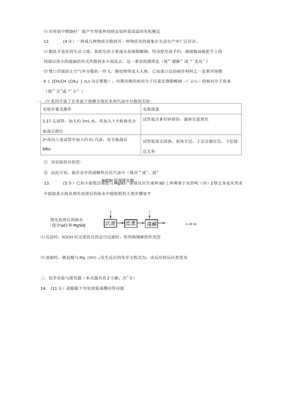 2020徐州中考化学试题及答案_第3页