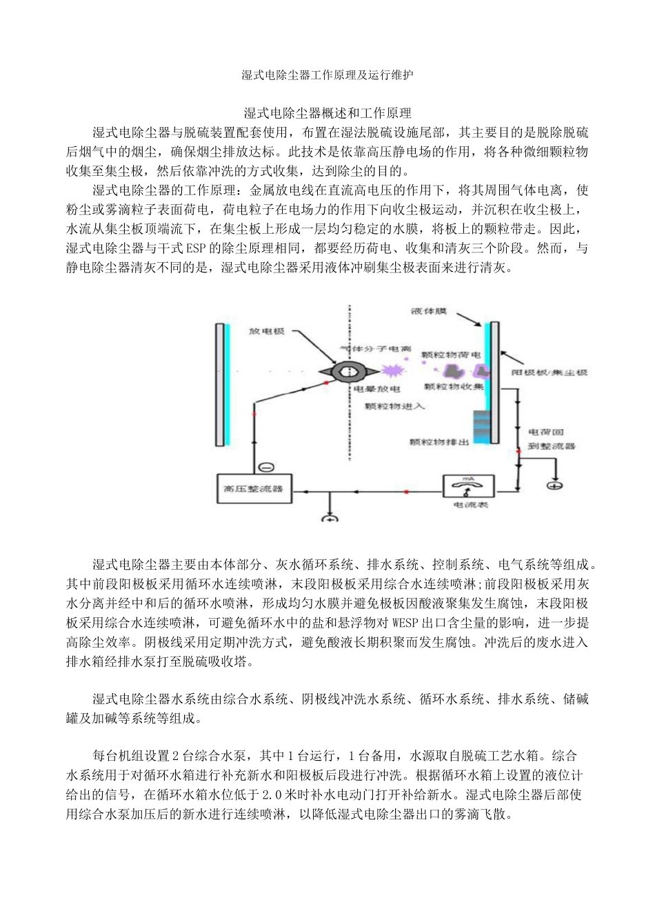 湿式电除尘器工作原理及运行维护_第1页