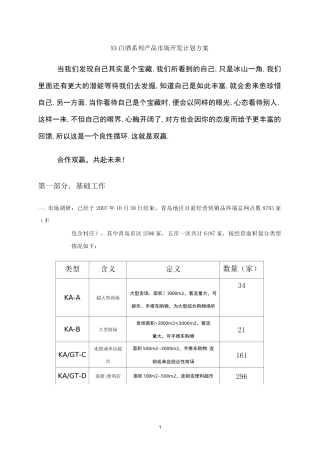 XX白酒市场开发计划方案