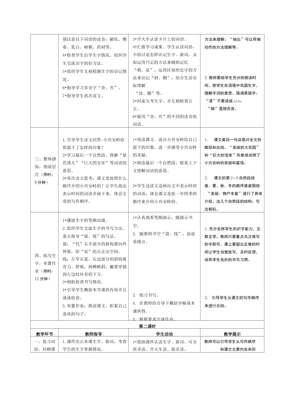 部编版《美丽的小兴安岭》优质教案_第3页