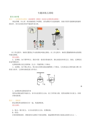 人教版中考物理专题复习 滑轮