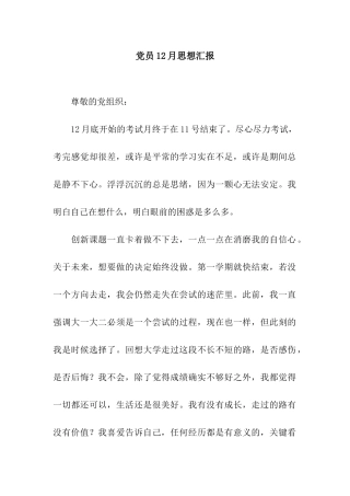 党员12月思想汇报