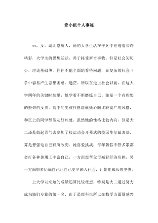 党小组个人事迹