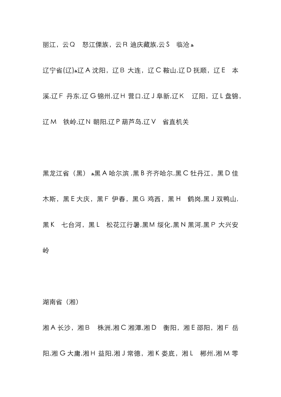 全国各地车牌字母代表城市_第2页