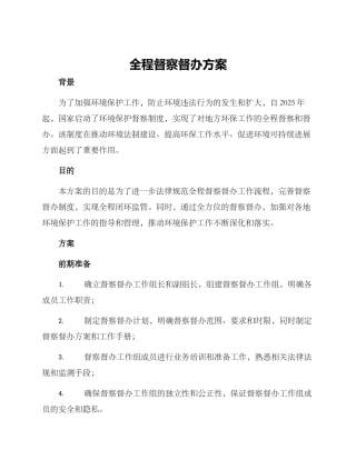 全程督察督办方案