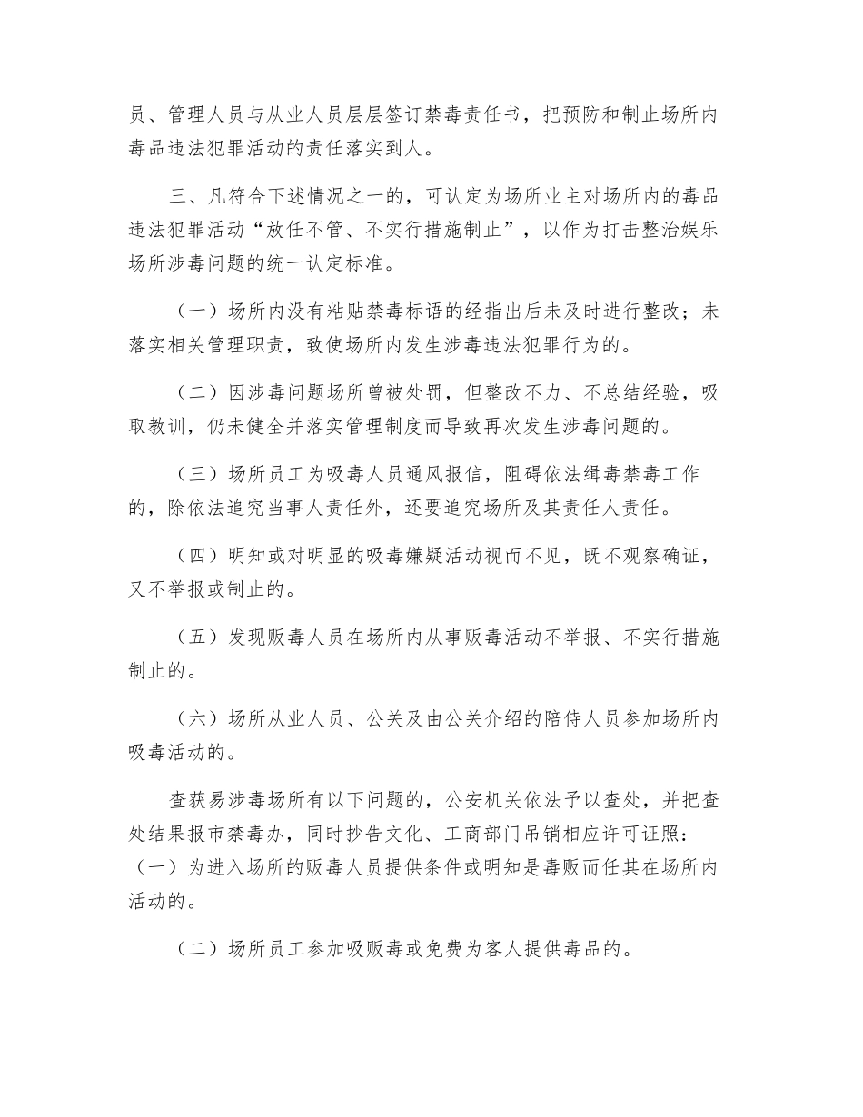 公共娱乐场所禁毒管理责任书_第2页