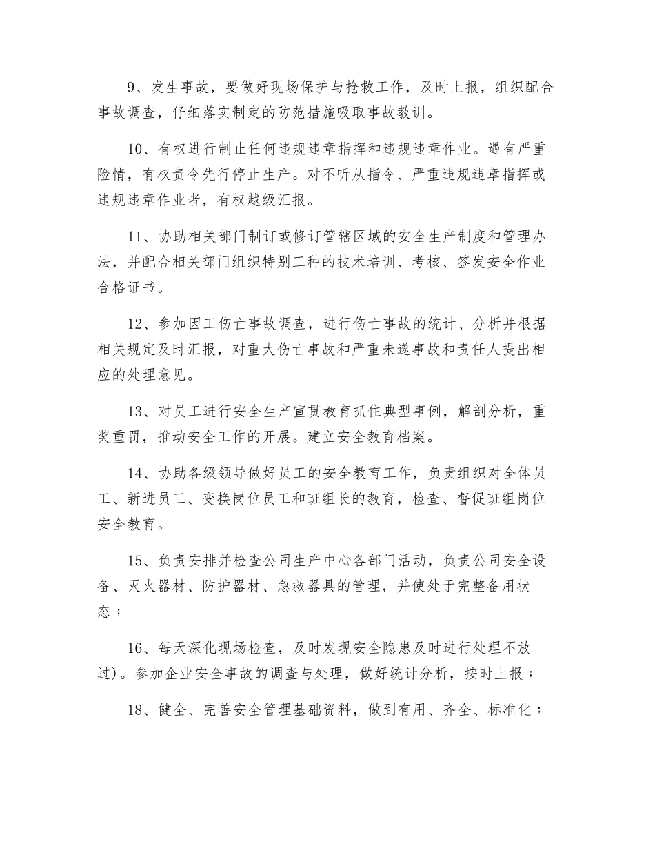 公司安全主任岗位职责_第2页