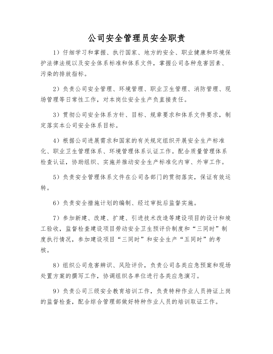 公司安全管理员安全职责_第1页
