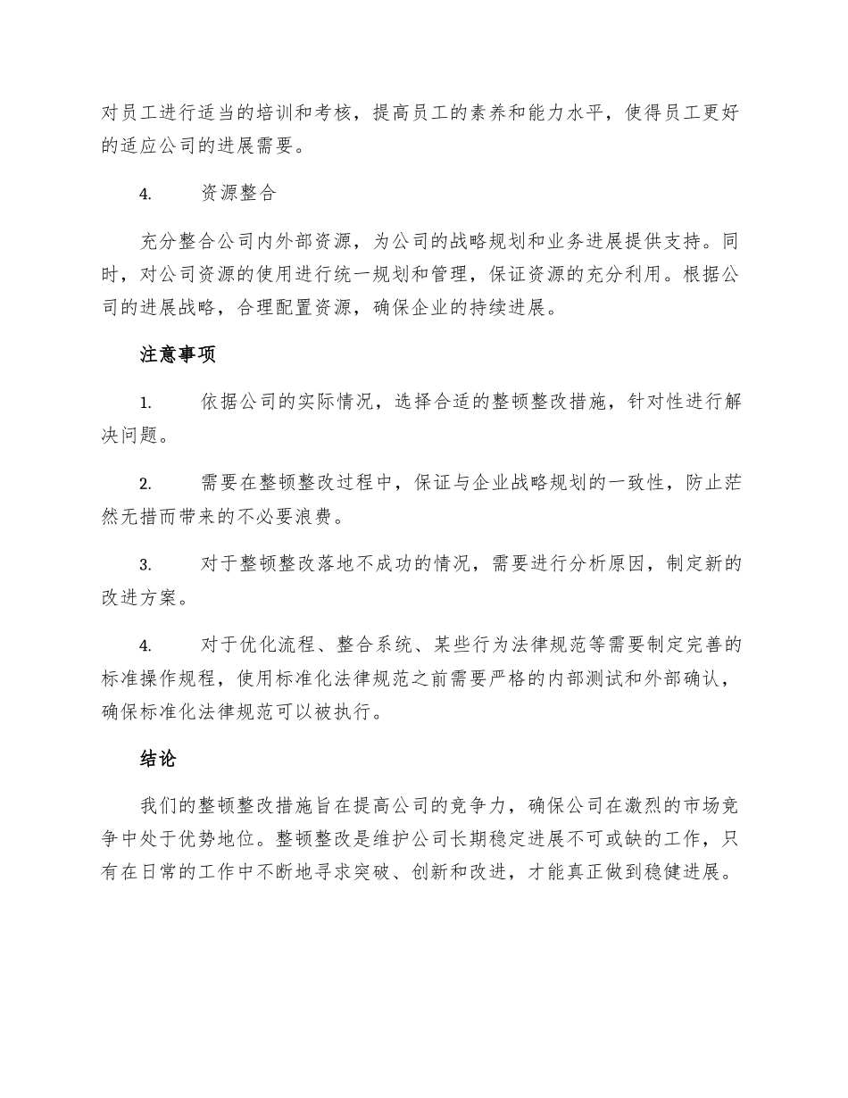 公司整顿整改措施范文_第2页