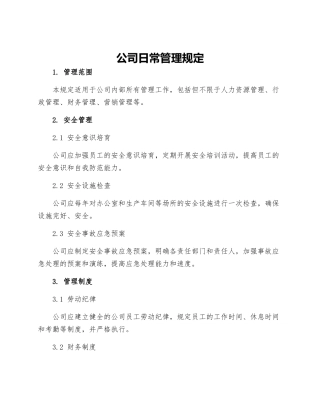 公司日常管理规定