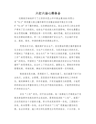 六打六治心得体会