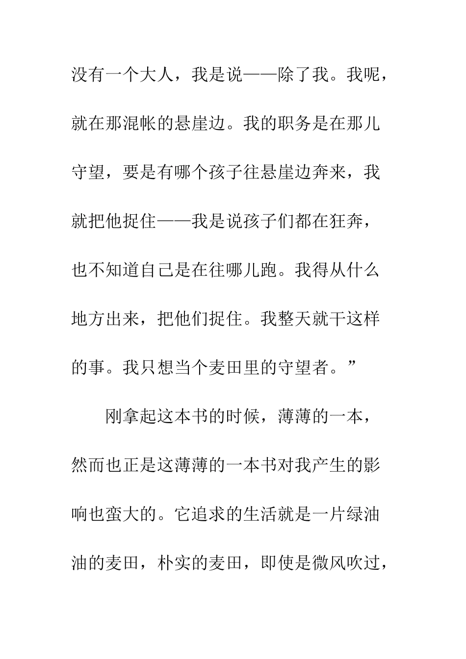 关于《麦田里的守望者》读后感_第2页
