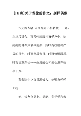 关于偶像的作文别样偶像