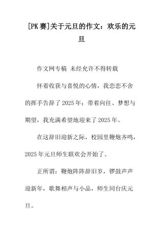 关于元旦的作文快乐的元旦-1