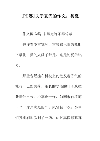 关于夏天的作文初夏-1