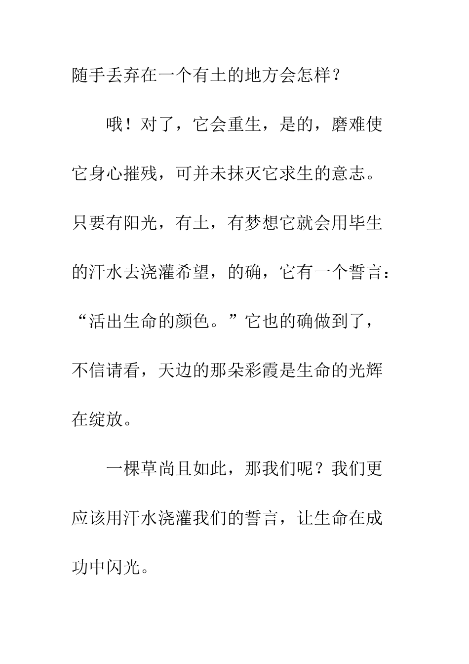 关于成功的作文生命-汗水-誓言_第2页