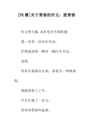 关于青春的作文致青春-1