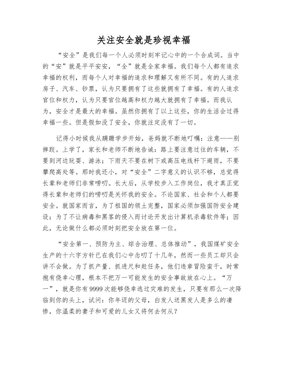 关注安全就是珍视幸福_第1页