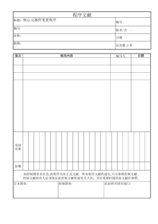 关键元件变更程序