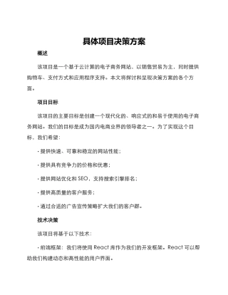 具体项目决策方案