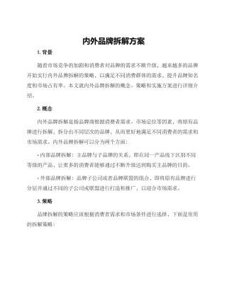 内外品牌拆解方案