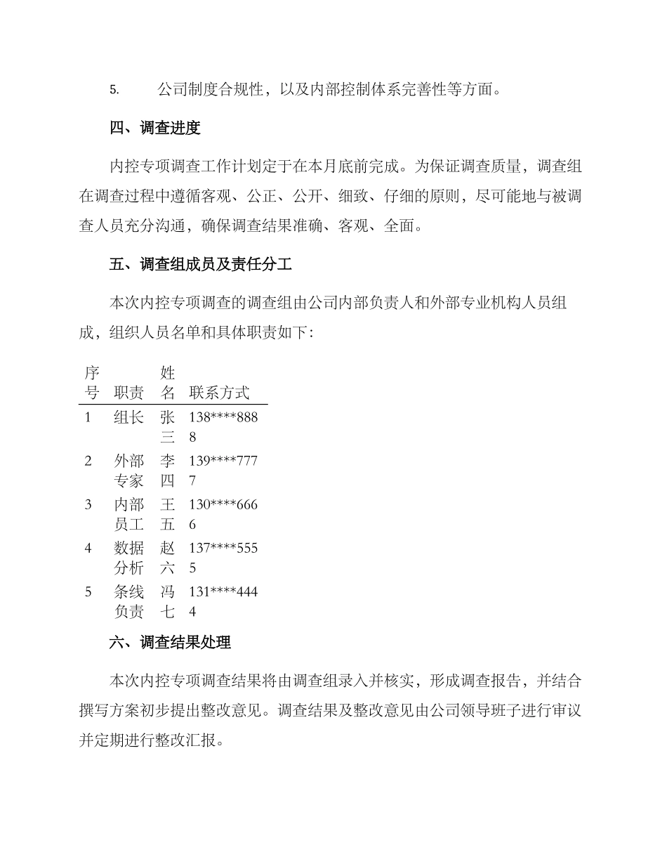 内控专项调查方案_第2页