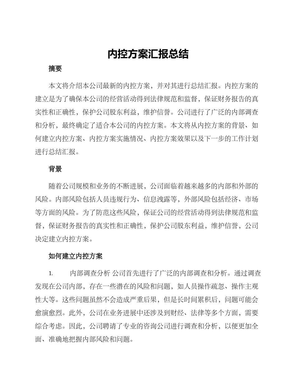 内控方案汇报总结_第1页