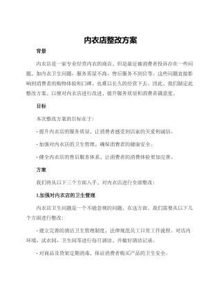 内衣店整改方案