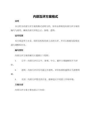 内部互评方案格式
